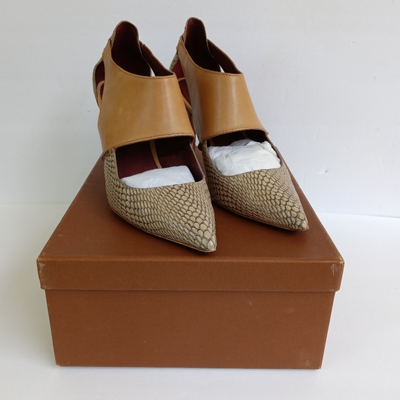 Coach Vanda Print Snake & Calf Leather s/Q4678 Beige/Maple Size 8.5M - Picture 14 of 16